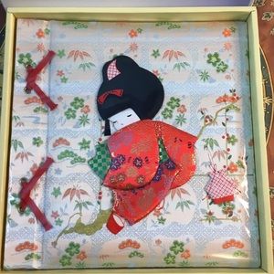 Japanese Silk Fabric Covered Baby Girl Photo Album with Vinyl Protective Cover